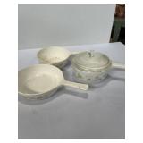 3 Corning Ware casserole dishes in the Floral