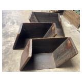 16" x 11" x 8" antique wooden agricultural totes