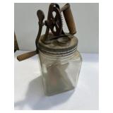 Dazey butter churn with a square glass jar and