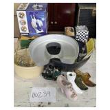 Take all miniature shoes, earbuds, stoneware,