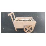 Wooden planter wagon. 21in long x 21in tall x