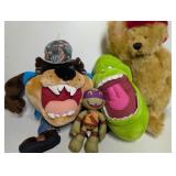 Assorted Vintage Plush Toy Lot Including Taz,