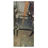 Modern black glass top side tables (thin leggs)