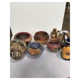 Navajo-style horse hair pottery vase And other