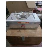 Coleman LP Gas Picnic Stove with Wooden Carrying