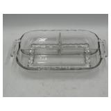Viking Princess clear glass three-part divided