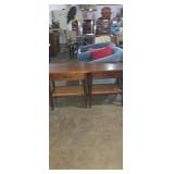 2 matching mcm siigle drawer side tables