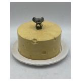 Signed 1983 cheese dome shaped like mouse on