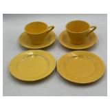 Homer Laughlin Harlequin Yellow teacups, small