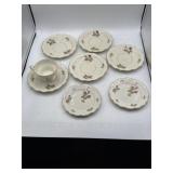 Rosenthal Pompadour teacup, 2 sm plates, 5 saucers