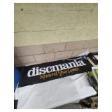 Discmania video game advertising banner. 16 1/2"