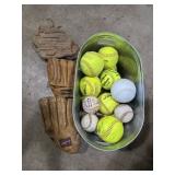 Wilson and Rawlings Gloves,Softballs and