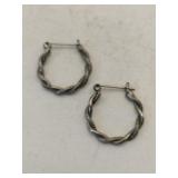 Silver hoop earrings.   .115oz