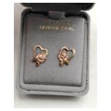 Black Hill gold heart post earrings