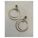 Silver hoop dangle earrings .165oz