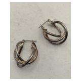 Silver Art Deco hoop earrings .315 oz