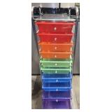 3ft tall rolling rainbow 10 drawer organizer