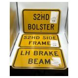 12" x 18" metal industrial safety signs, 3 total