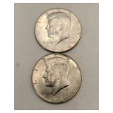 1966 ,1967 Kennedy half dollars