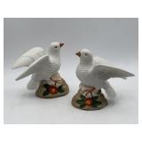 5-6" ceramic perched white dove figurines,
