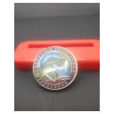 1 Ounce .999 Fine Copper Round Colorized Bass