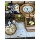 Regulator clock, depression glass, vintage ball