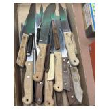 Mix of chef and kitchen knives