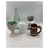Old Pluto Water bottle & vintage ceramic and