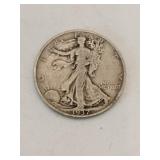 1937 silver walking liberty half dollar