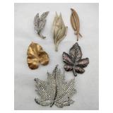 Leaf brooches