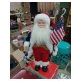 Amerucan Santa 19" tall holding Nutcracker