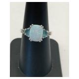 Opal ring Marked 925 AU size 7.   090oz