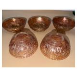 5 Imperial Glass Marigold carnival glass service