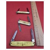 3 Double Blade Advertising Pocket Knives