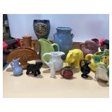 Mix Ceramic Vases, Frog, and Cups some miniature
