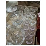 Pressed Glass Salt Dips, Candle Holders &