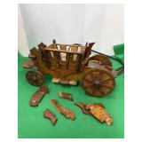Wood Wagon Lamp in Pieces Needs Repair