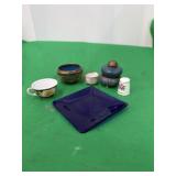Miniatures and Cobalt Glass Coaster