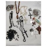 Religion crosses rosary beads