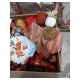 Fall Leaves,  pumpkins,  glass plates, material