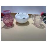 Fenton Hobnail Pink and White Pitcher 6ï¿½, Fenton