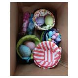 Beautiful colorful lined east baskets x3, large
