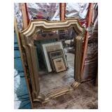 Large Mirror with gold colored frame 43"Lx31"W