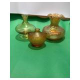 Amber Glass Small Bouquet Vases 5ï¿½,4 1/2ï¿½ and 3ï¿½