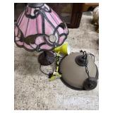 Stained Glass Lamp with A desk Lamp and over Head