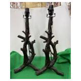 Ceramic Wood Motif Lamps By Better Homes and