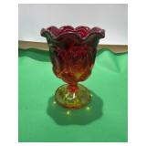 LE Smith Moon and Stars Amberina ruffled edge