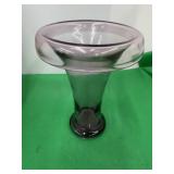 MCM Amethyst Color Hand Blown Rolled Edge Vase 8ï¿½