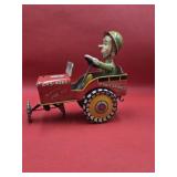 GI JOE and his Jouncing Jeep Tin Litho Toy  works