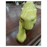 Mid Century Lime Green TV ceramic Jaguar 19"with